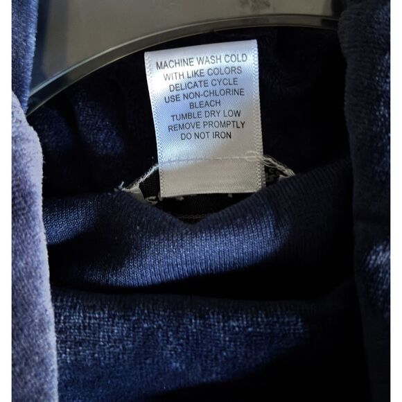 Cowl Neck LS Soft Velour Deep Blue Woman's Size L Lounge Set #C - Picture 6 of 8